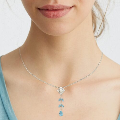 Halssmycke med Topas och Pärlor