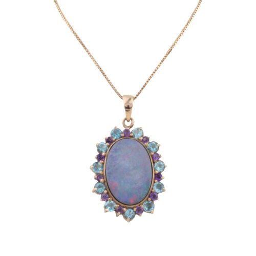 Halssmycke med Opal, Topas och Ametist