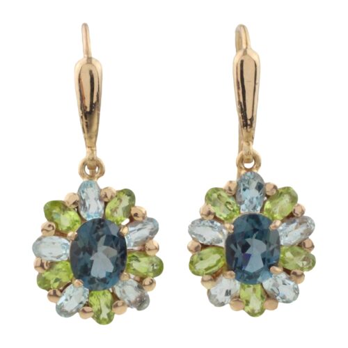 Örhängen med Topas i sällskap av Akvamarin och Peridot